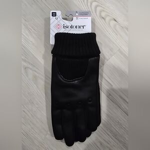 Isotoner Signature Men's Artificial Leather Driver Touchscreen Gloves Size L NWT